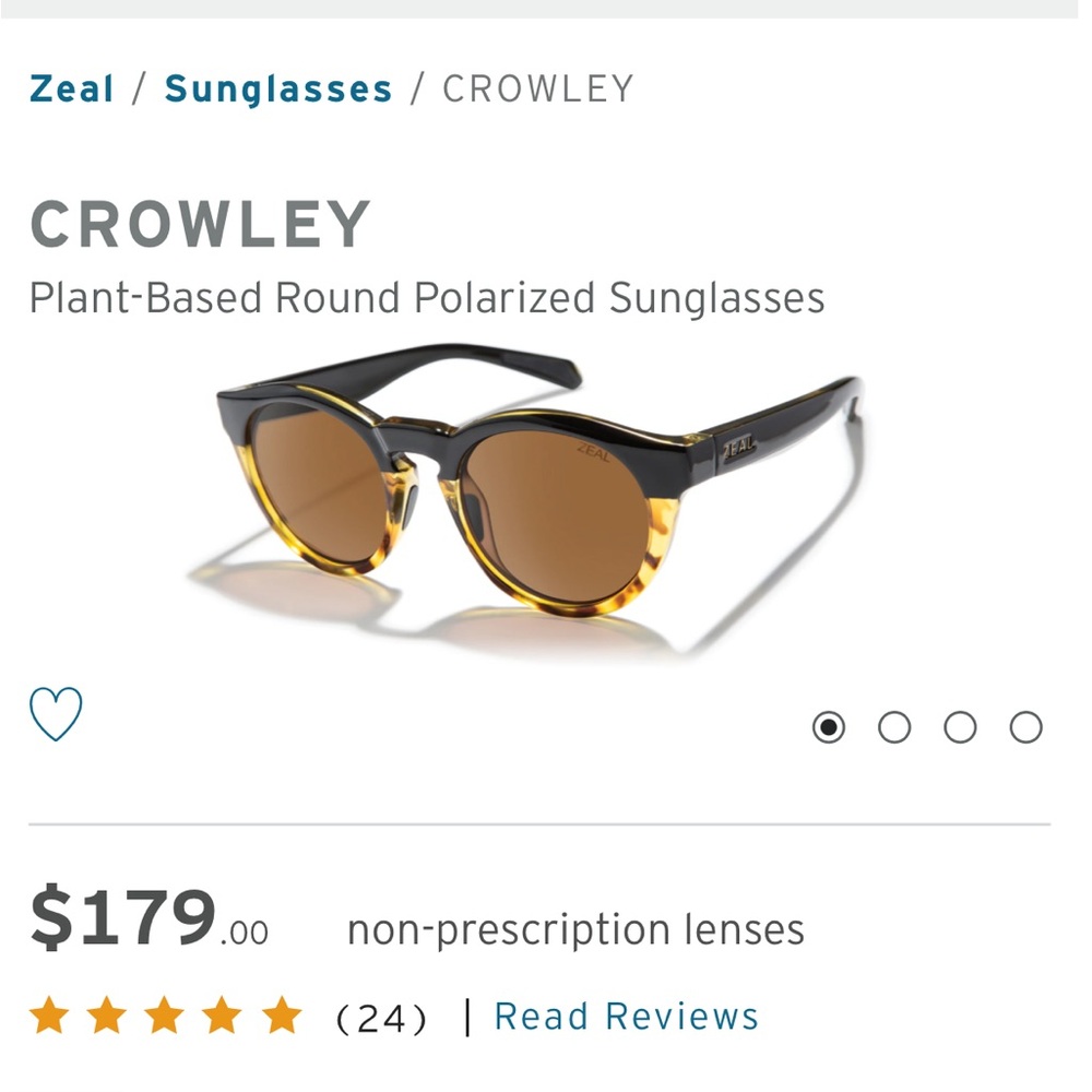 Zeal Black and Brown Round Sunglasses